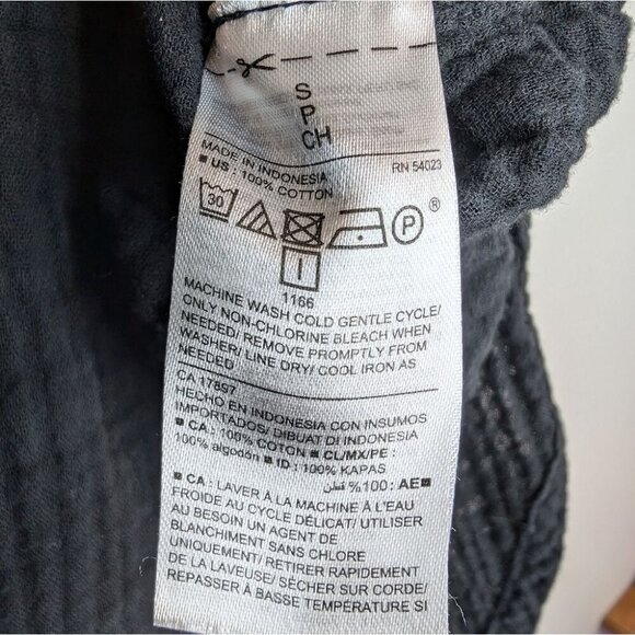 Old Navy Black Gauze Cotton Double V Neck Sleeveless Tank Top Women Small - Picture 4 of 8